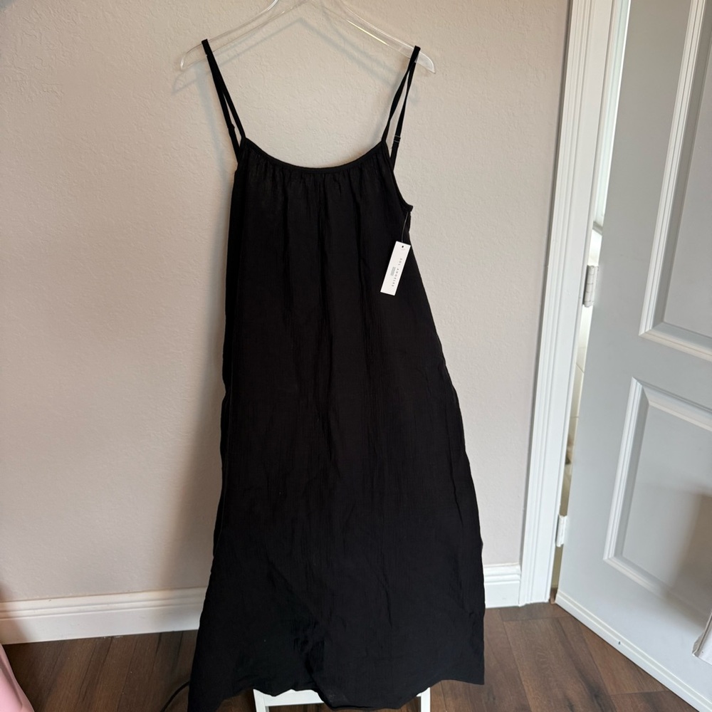 NWT Sol Angeles Gauze Black Maxi Dress M/L - Picture 7 of 12